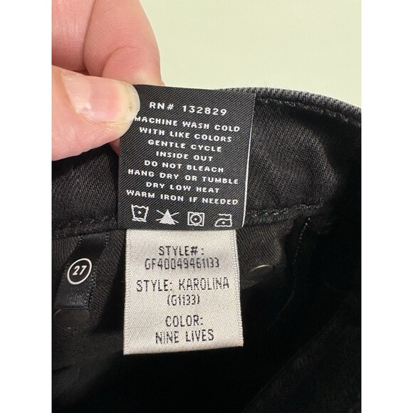 GRLFRND The Karolina Button Fly High Waist Black Denim Jeans Size 27 Nine Lives - Picture 11 of 14